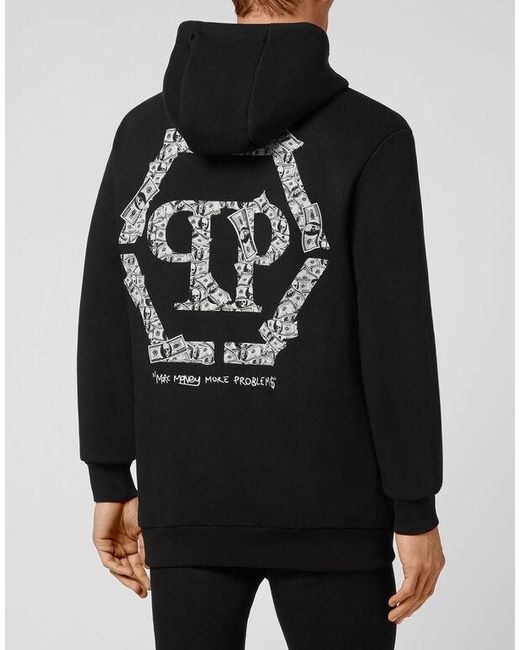 Philipp Plein Black Printed Sweater for men