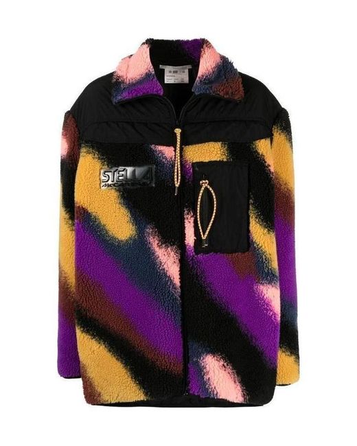Stella McCartney Multicolor Marley Faux-Shearling Striped Coat