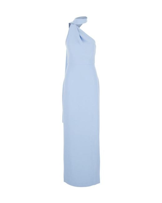 Solace London Blue London Demi One-Shoulder Maxi Dress