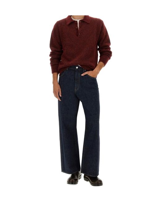 sunflower Blue Logo Patch Wide-Leg Jeans for men