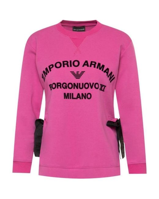 Emporio Armani Pink Round-Neck Sports Sweater