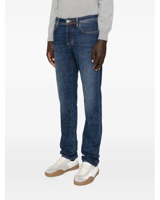 Jacob Cohen Blue Faded-Wash Jeans for men