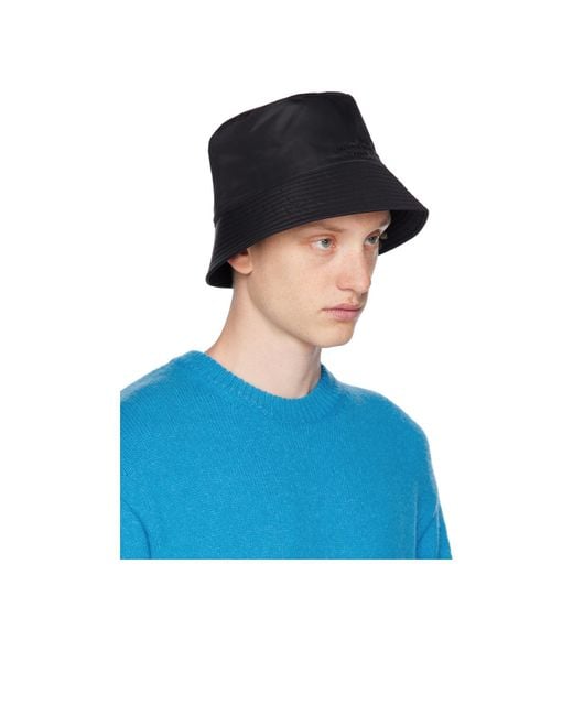 Wooyoungmi Blue Logo Embroidered Bucket Hat for men