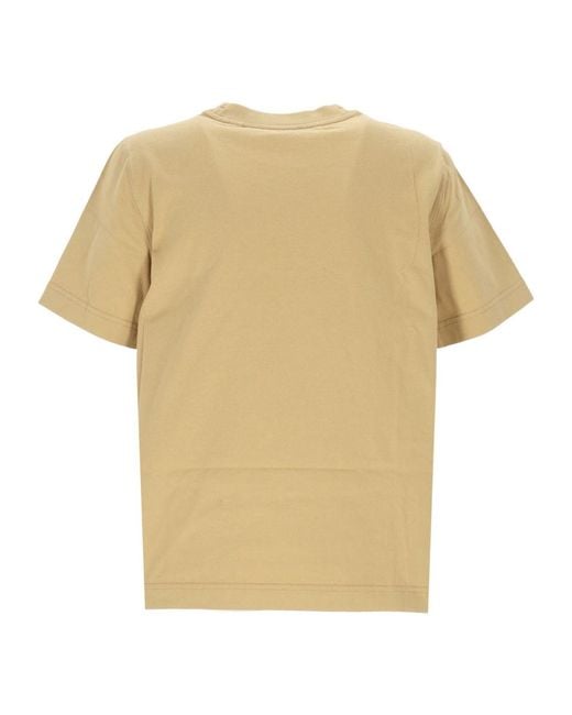 Burberry Natural Logo Detailed Crewneck T-Shirt