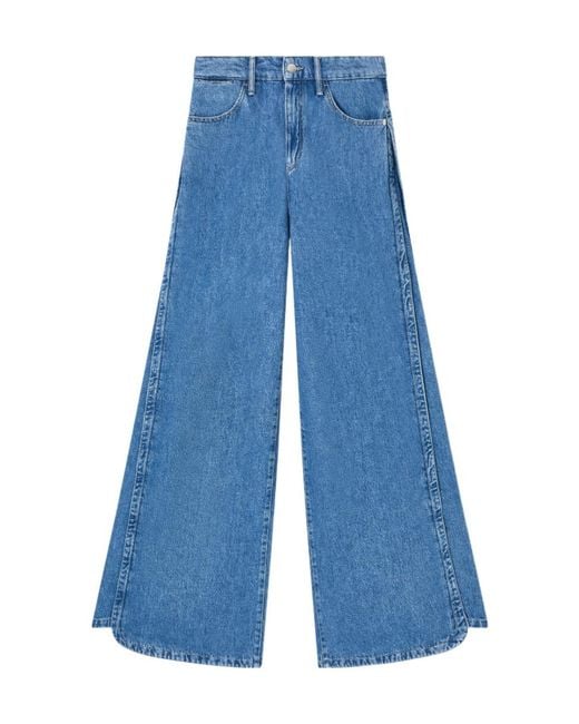 Emporio Armani Blue High-Rise Wide-Leg Jeans