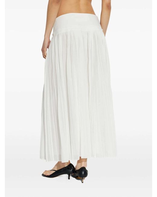 Rohe White High-Waist Pleated Skirt