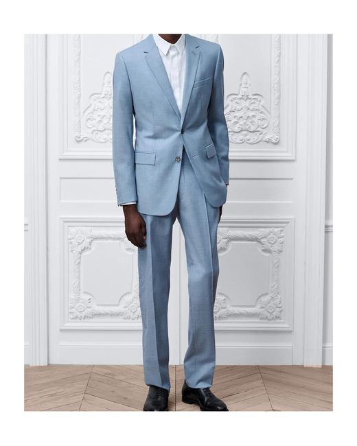 Dior Blue Long-Sleeved Suit Jacket Set for men