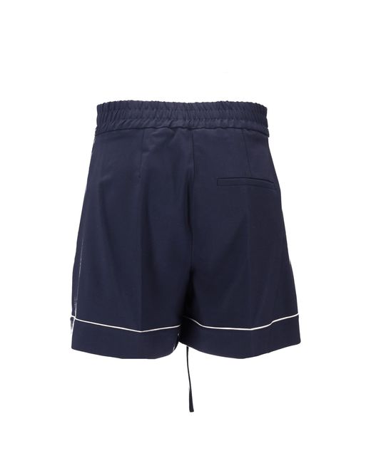 P.A.R.O.S.H. Blue Drawstring Trim-Detail Shorts