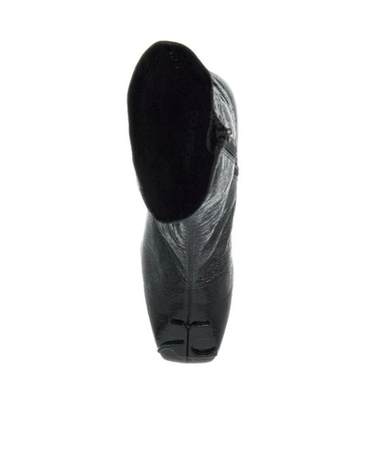 Courreges Black Reedition Vinyl Ankle Boots