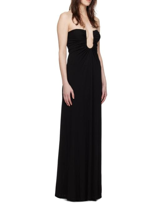 Christopher Esber Black Ruched Strapless Dress