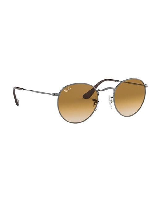 Ray-Ban Metallic Round Flat Lenses Sunglasses for men