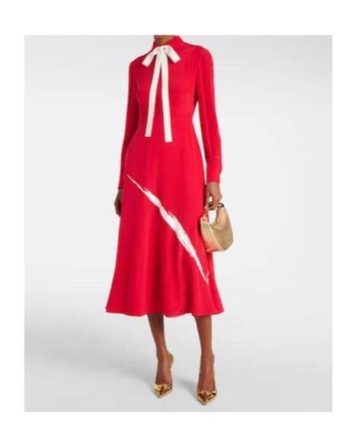 Valentino Red Crepe Midi Dress