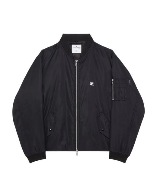 Courreges Blue Courrèges Logo Embroidered Bomber Jacket
