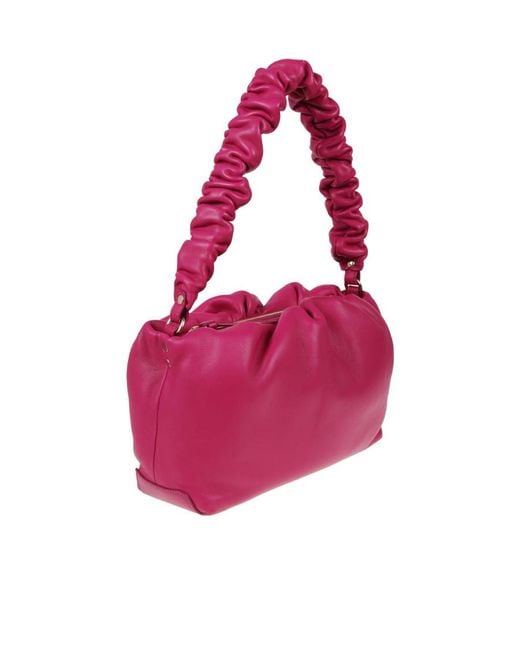 Zanellato Pink Ruched-Handle Leather Shoulder Bag