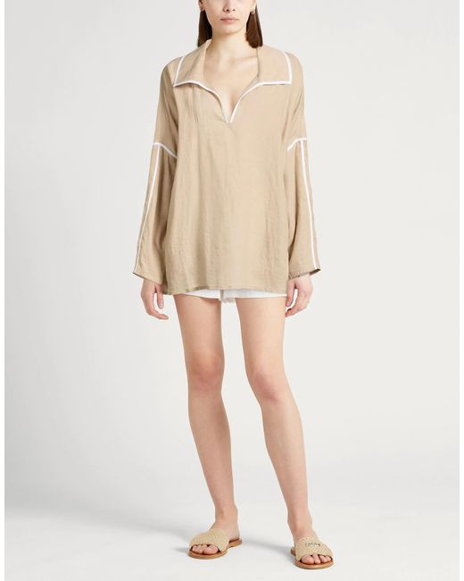Tory Burch Natural Long Sleeves Top