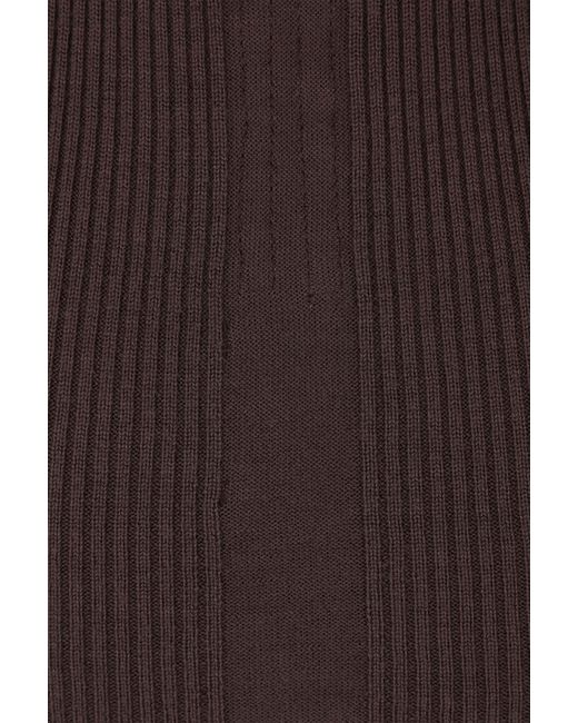 Rick Owens Brown Ribbed Open-Back Top