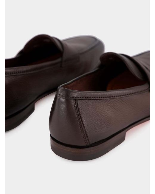 Santoni Brown Carlo Slip-On Loafers for men