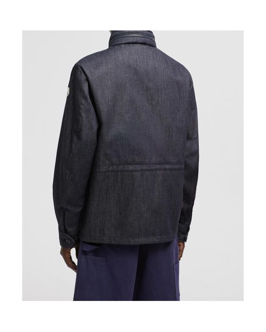 Moncler Blue Chesery Denim Field Jacket for men