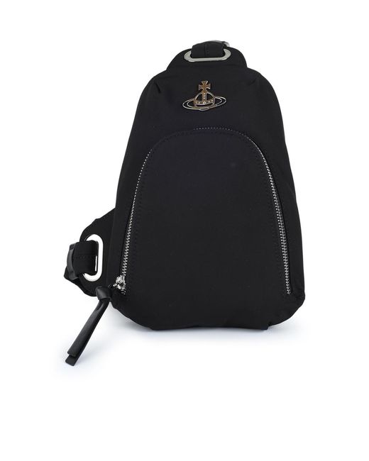 Vivienne Westwood Black Logo Plaque Crossbody Bag