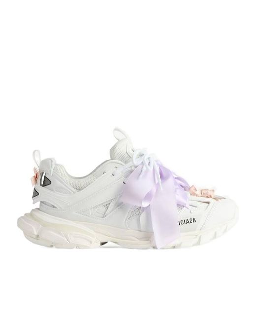 Balenciaga White Track Bow Lace-Up Sneakers