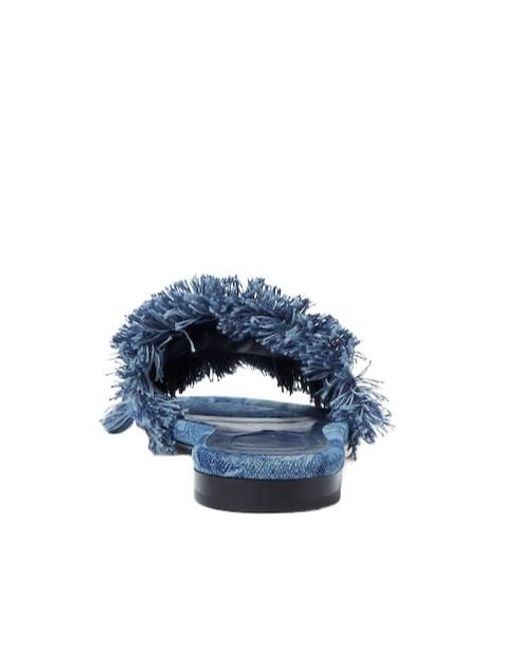 Fendi Blue Denim Slides