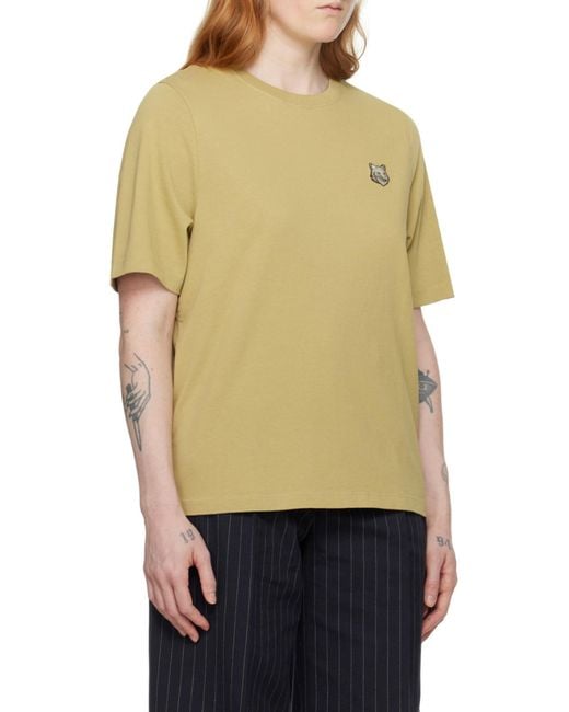 Maison Kitsuné Yellow Maison Kitsuné Bold Fox Crewneck T-Shirt