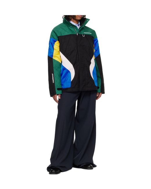 Casablanca Blue Color-Block Long Sleeve Casual Jacket for men