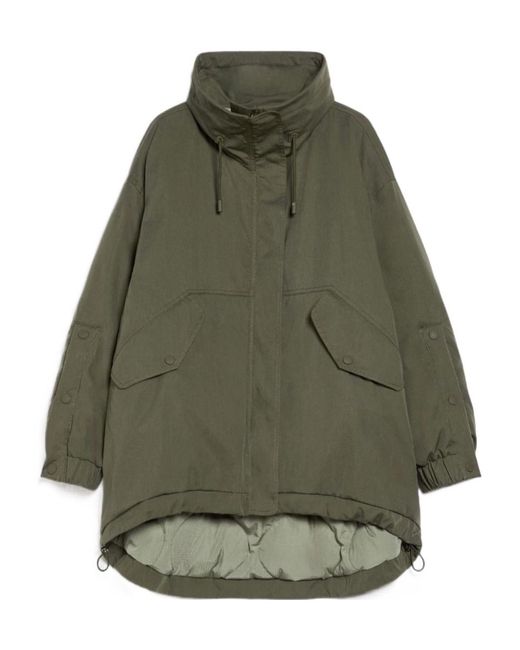 Weekend by Maxmara Green Ozieri High Neck Reversible Coat