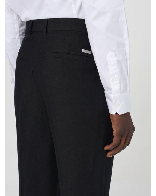 ARMANI EXCHANGE Black Belt-Loop Casual Pants for men