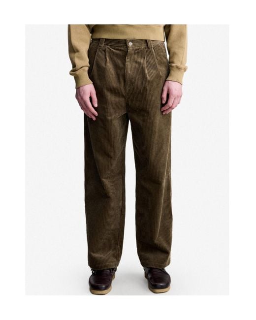 A.P.C. Natural Loose-Fit Taupe Trousers With Pleats for men
