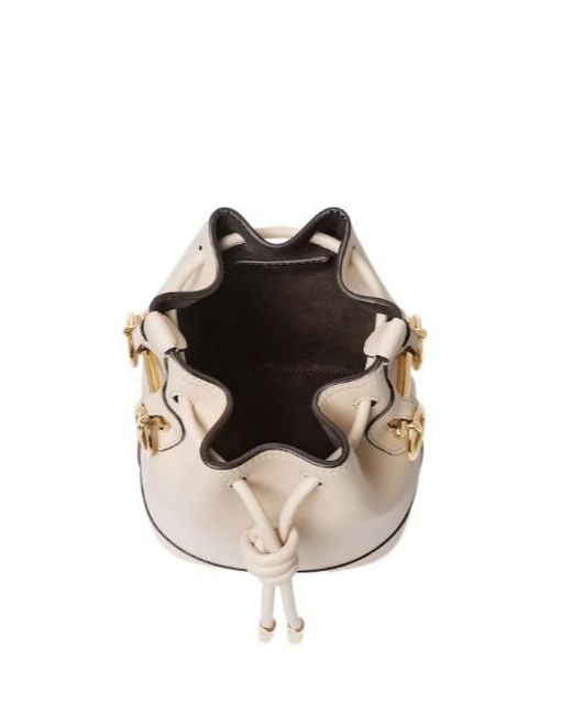 Fendi White Mon Tresor Drawstring Mini Bucket Bag
