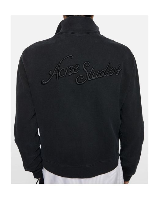 Acne Blue Zip-Up Sweatshirt for men