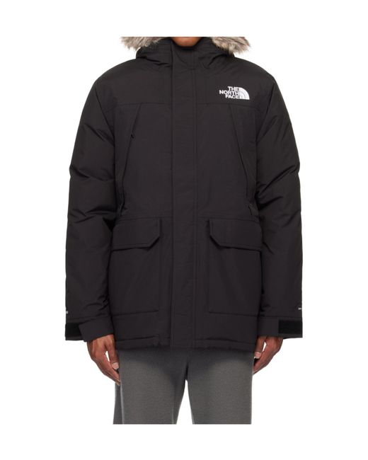 The North Face Black Mcmurdo Logo Embroidered Parka for men