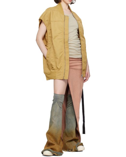 Rick Owens Yellow Double Ziggy Banana Jersey Tank Top