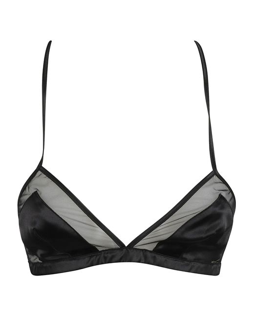 Dolce & Gabbana Black Panelled Tulle Satin Bra