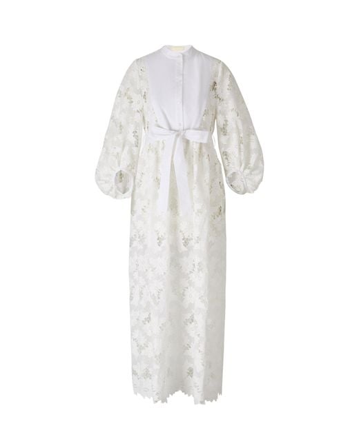 Erdem White Long-Sleeved Dress