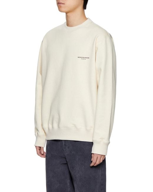 Wooyoungmi Natural Round Collar Long Sleeve Sweater for men