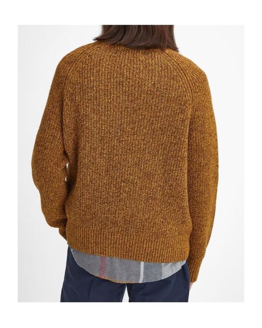 Barbour Brown Crew Neck Sweater for men