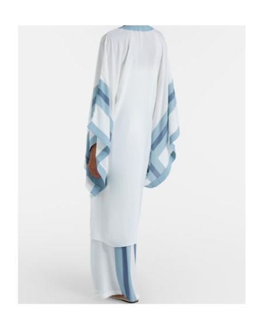 Adriana Degreas Blue Bold Stripes Kaftan