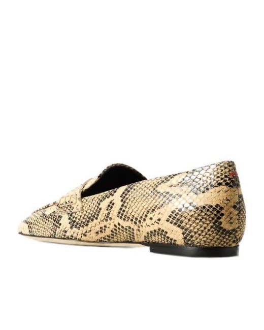 Aeyde Brown Tom Imitation Snake-Pattern Loafers