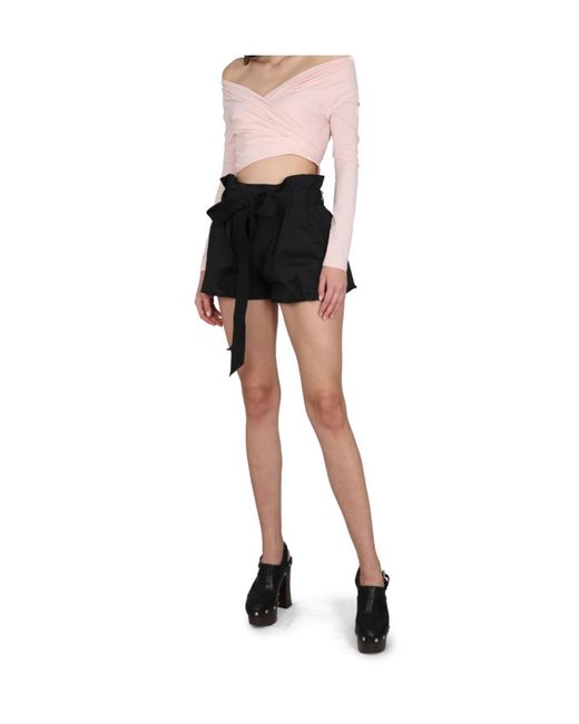 Philosophy Di Lorenzo Serafini Black Mid-Rise Belted Mini Shorts