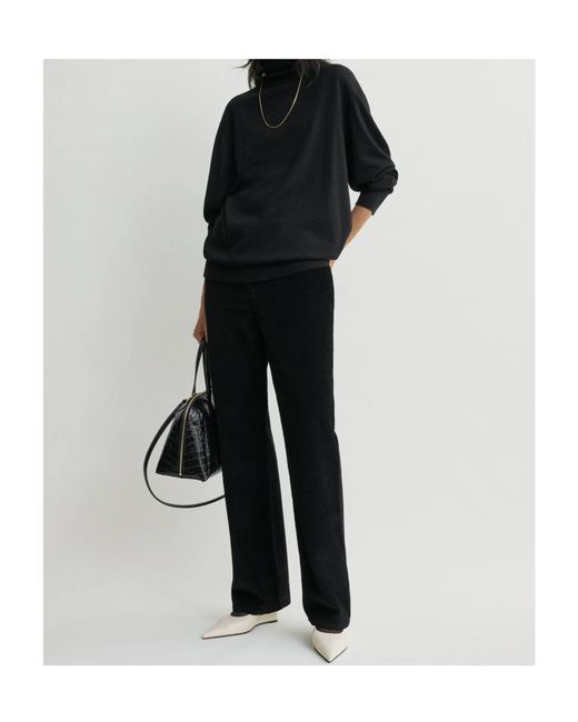 Totême  Black Totême Straight-Leg Corduroy Pants