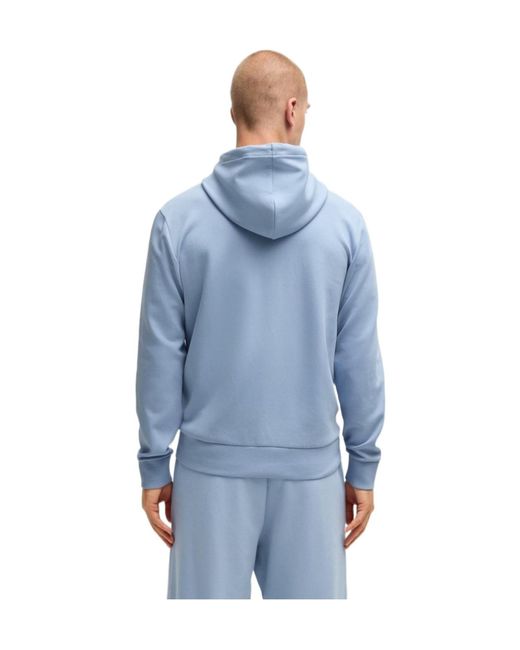 Boss Blue Full-Zip Hoodie With Adjustable Drawstring Hood for men