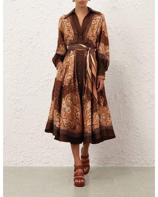 Zimmermann Brown Luna Shirt Dress