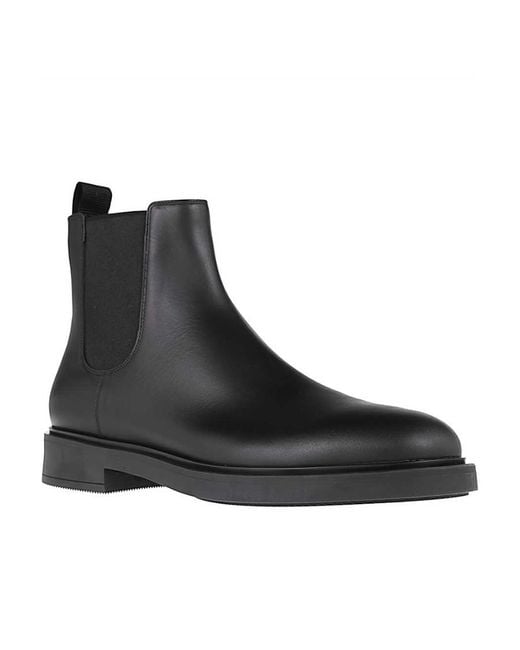 Gianvito Rossi Black Douglas Elastic-Panel Chelsea Boots for men