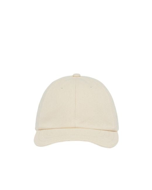 Jacquemus White Logo Embroidered Curved Peak Baseball Cap for men