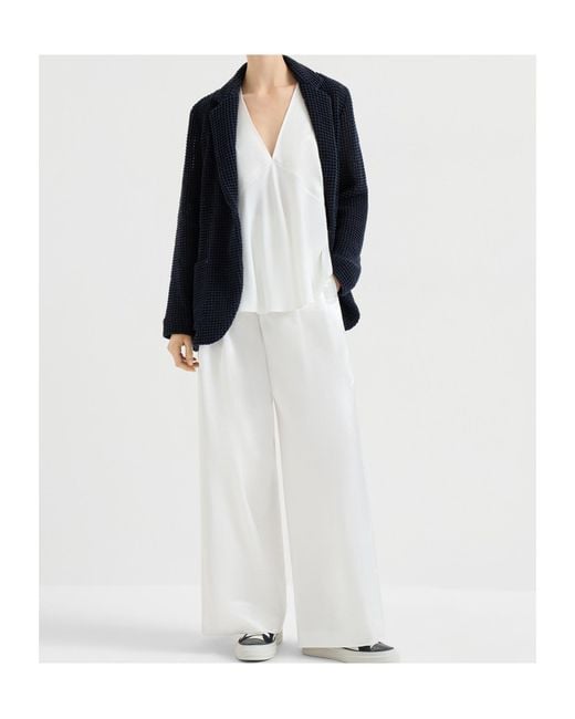 Brunello Cucinelli Blue Long-Sleeves Blazer