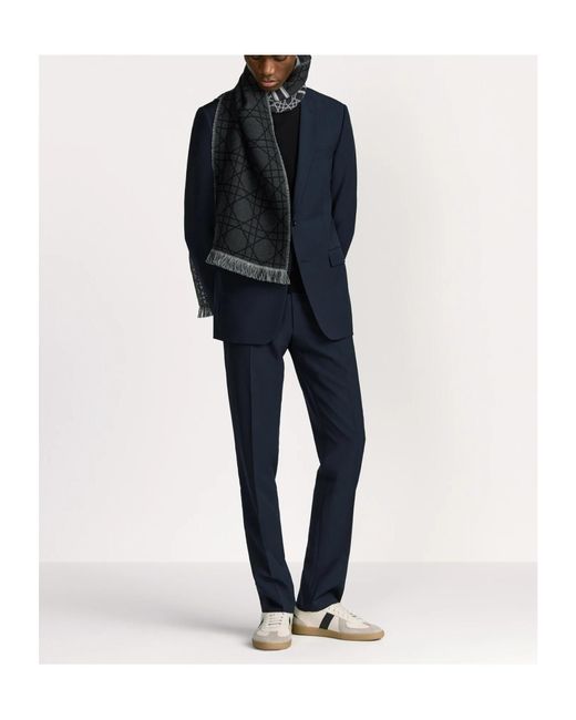 Dior Black Striped Cannage Scarf for men