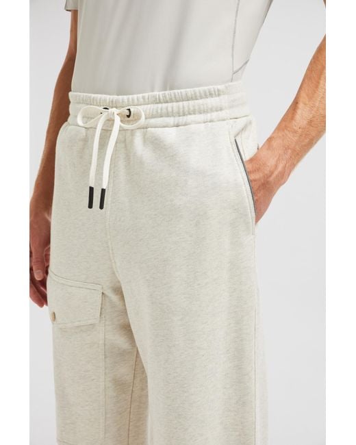 Moncler Gray Embossed Logo Cotton Track Pants for men