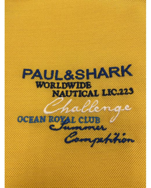 Paul & Shark Yellow Short-Sleeved Polo Shirt for men